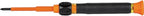 Klein Tools 32581INS Precision Screwdriver, 2-in-1 Insulated Screwdriver with No. 0 Phillips and 1/8-Inch Slotted Bits