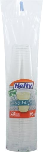 Hefty Deluxe Clear Plastic Cups - 18 Ounce, 28 Count