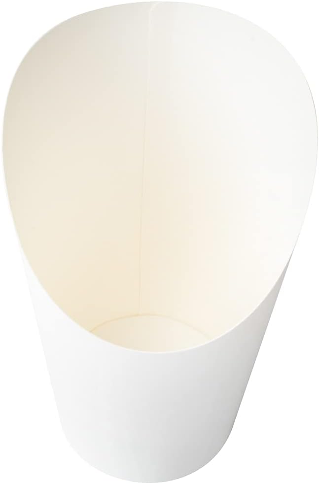 Restaurantware Bio Tek 16 Ounce French Fry Containers 100 Disposable Charcuterie Cups - Incline Design Round White Paper French Fry Cups Stackable For Waffles Chips or Popcorn