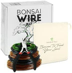 Leaves and Soul Complete Bonsai Set - Small Blue Rectangle Bonsai Pot | 160ft of Bonsai Hobby Wire | Wire Cutter | Bonsai Soil | Bonsai Fertilizer | Storage Bag
