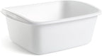 Tribello Plastic Wash Tub Dishpan Basin and Foot Bath for Soaking Feet, Laundry Hand Wash Bucket, Dish Pans for Washing and Storage Cleaning Supplies - 12 Quarts - Heavy Duty - Made in USA (White)