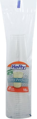 Hefty Deluxe Clear Plastic Cups - 18 Ounce, 28 Count