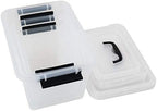 Farmoon 3 Packs Clear Lidded Storage Bin, Plastic Stackable Storage Container Box with Handle