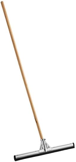 Commercial Floor Squeegee with Metal Frame, 22 Inch Double Neoprene Foam Blade, 60 Inch Wood Handle, Black