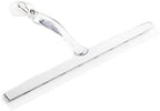 iDesign Zia Metal and Plastic Bathroom Squeegee for Shower, Glass Doors, Floors, Mirrors, with Suction Hook Holder , 12 Inches, Clear and Stainless Steel