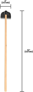 Zenport J6-208 Wood Handled Hoe, 7 Inch Carbon Steel Blades, Beige - 12 Pack