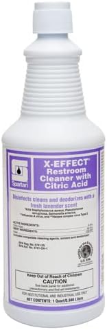 Spartan Chemical X-Effect Restroom Cleaner with Citric Acid 32oz Case of 12 Quarts 3 Triggers, Purple