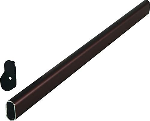 Oval Closet Rod with End Supports that have Dual Rear Facing 5mm Pins (Oil Rubbed Bronze, 36" Wide Space)