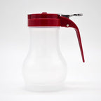 2 Pack Syrup Dispenser 10oz 200ml Polyethylene Plastic Bottle with Red ABS Top No-Drip Pourers for Maple Syrup, Honey, Pancake Syrup, Sauces, Salad Dressings