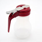 2 Pack Syrup Dispenser 10oz 200ml Polyethylene Plastic Bottle with Red ABS Top No-Drip Pourers for Maple Syrup, Honey, Pancake Syrup, Sauces, Salad Dressings