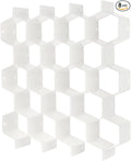 Poeland Drawer Divider Organizer Adjustable DIY Grid Honeycomb Drawer Divider for Underwear Belt Scarf Socks White