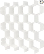 Poeland Drawer Divider Organizer Adjustable DIY Grid Honeycomb Drawer Divider for Underwear Belt Scarf Socks White