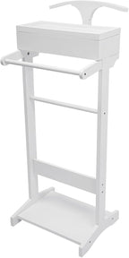 Wood Suit Rack Suit Stand for Man and Women Clothes Valet Suit with Drawer Valet Stands Men Valet White Suit Valet for Entryway Office Living Room