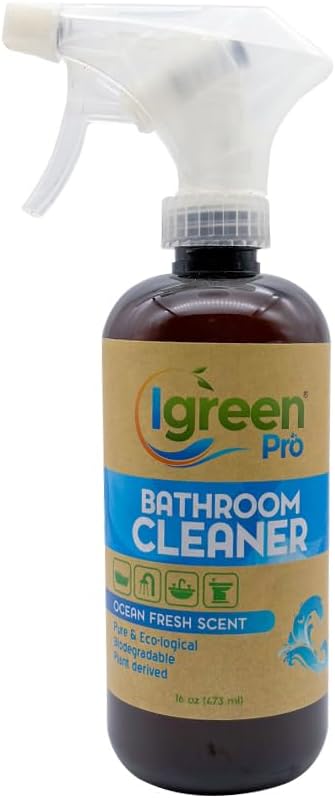 Eco Friendly Bathroom Cleaner, Eco-Friendly, Non-Toxic, Plant-Based, No Artificial Fragrance, Colors or Preservatives, 16 Ounces