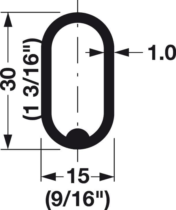 Oval Closet Rod with End Supports that have Dual Rear Facing 5mm Pins (Matte Brass, 30" Wide Space)