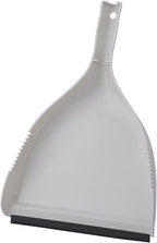 Superio Clip-On Dustpan - Heavy Duty Plastic, Easy Grip Clip-On Dust Pan with Rubber Edge, Detailed Sweeping Debris, Fits Standard Brooms Home & Commercial Dusting & Cleaning Tool, Grey