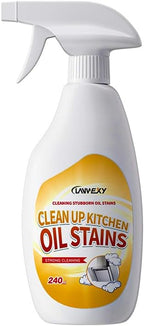 Clean Up Kitchen Oil Stains Spray, Effective Oil Stain Remover for Pots, Ovens, Grills & Stovetop Surfaces, Dual Spray Nozzle, No Rinse Formula (1 bottle【trial pack】)