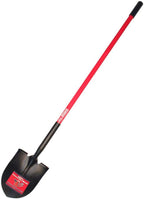 BULLY TOOLS 62510 14 Ga. Round Point Shovel – Heavy-Duty Fiberglass Long Handle for Digging & Landscaping, Durable Steel Blade, Ergonomic Grip, Enhanced Leverage for Reduced Fatigue – Made in The USA