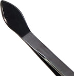 KAKURI Bonsai Tweezers Straight Serrated Tips with Spatula 8.8" - Made in Japan - Professional Bonsai Care Tool - Black Coated Japanese Stainless Steel