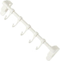 BESTonZON Kitchen Utensil Hooks 5pcs White No-Drill Adhesive Cabinet Hooks Multi-Functional Hanging Rack for Kitchen Storage and Sundries Organization