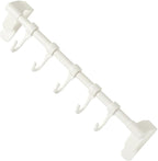 BESTonZON Kitchen Utensil Hooks 5pcs White No-Drill Adhesive Cabinet Hooks Multi-Functional Hanging Rack for Kitchen Storage and Sundries Organization