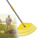 Plastic Leaf Rake for Lawns - Lightweight & Anti-Break Nylon Head, 16.5'' Wide Yard & Garden Rake for Leaves, Grass, Pine Needles, Adjustable Long Handle Easy Use for Women,Seniors,Kids