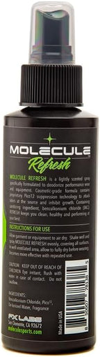 Molecule Refresh Spray | Performance Apparel Care | Cleans and Deodorizes Racing Suites & Technical Fabrics | Signature Fresh Scent | 4 Ounces