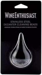 Wine Enthusiast Deluxe Stainless Steel Decanter Cleaning Beads with Strainer – 250 BPA-Free Beads for Effortless Decanter Cleaning and Maintenance for Wine Glasses and Whiskey Decanters