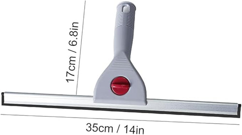 14” Glass & Surface Squeegee – Multipurpose Rubber Blade Squeegee for Shower Glass, Window Cleaning, Professional Grade Cleaning Tool for Home Market (Black, 14IN/35CM)