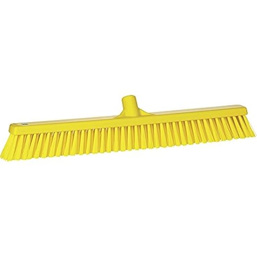 Vikan 31946 Broom,Push,Soft/Stiff,24",PP/PBT,Yellow