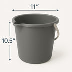 JOEY'Z 10QT (9.5L) Heavy Duty Sturdy Spout Pail Bucket with Durable Grip Handle for Cleaning, Mopping, Projects, Storage, Paint