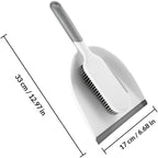 DOITOOL 2pcs Home Cleaning Brush Set with Broom and Dustpan, Multi-use Bed Dust Removal Tool, White and Grey Handheld Sweeping Accessories for Household Cleaning