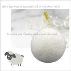 Three by Three Seattle Felt·Like·it!™ XL Wool Dryer Balls + Storage Bin: Reduce Drying Time, Static Cling, and Energy Use | Natural Alternative to Fabric Softeners | (Pack of 3 Grey Dryer Balls)