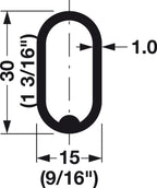 Oval Closet Rod with End Supports (Satin Nickel, 24" Wide Space)