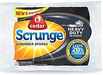 O-Cedar Heavy Duty Scrunge Scrub Sponge 6 Count (Pack of 3)