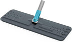 JOYMOOP Flat Mop Head, 13 Inch Microfiber Replacement, Grey & Cyan Blue, 1 Pack