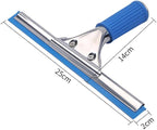Professional 10” Performance Grip Window & Glass Cleaning Squeegee - Cleaning Supplies, Squeegee for, Auto Home Kitchen Bathroom Shower Mirror Wiper with Blue Rubber Water Blade(10in/25cm, Blue)
