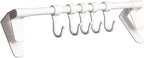 Zerodeko Cabinet Kitchen Utensil Hooks 5pcs Heavy Duty White Storage Rack Hanging Multi-Function Holder for Cabinet and Towel Organization