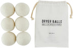 Santa Barbara Design Studio Wool Dryer Balls Natural Fabric Softener Woolly Ball Set in Muslin Storage Bag, 6-Pack, Opposite of Wrinkly