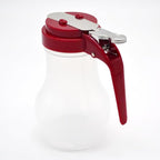 2 Pack Syrup Dispenser 10oz 200ml Polyethylene Plastic Bottle with Red ABS Top No-Drip Pourers for Maple Syrup, Honey, Pancake Syrup, Sauces, Salad Dressings