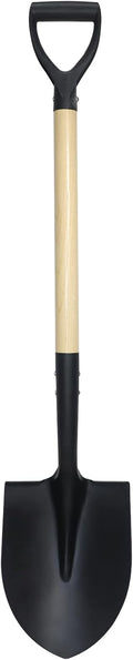 Shovel for Digging,Round Shovel, Garden Tool with D-Handle, 41 Inches in Overall Length, Wooden Handel Garden Shovel,Beach Shovel, Car Snow Shovel