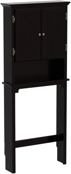 UTEX Bathroom Storage Over The Toilet, Above Toilet Storage Cabinet Organizer with Adjustable Shelves and Double Doors, Espresso