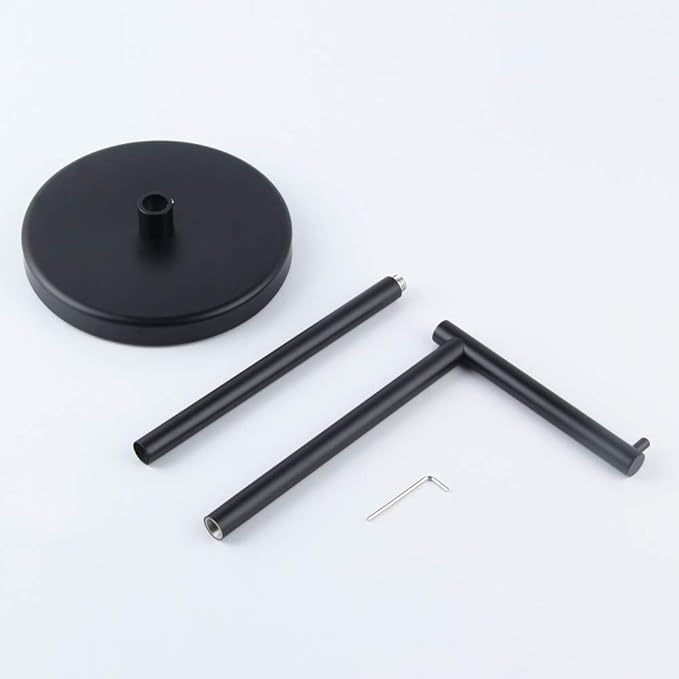 GERZ Bathroom Toilet Paper Holder Stand Modern Tissue Roll Holder SUS304 Stainless Steel Rustproof Freestanding, Matte Black DZY002-BK