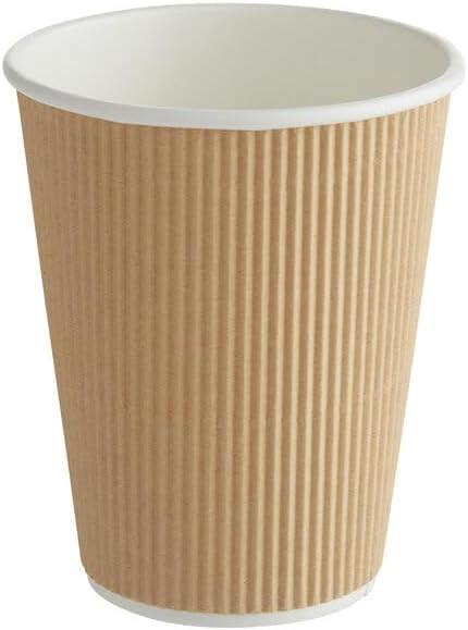 Ripple Paper Cups 12 oz 200 Pack for Coffee & Tea Made in USA | Bulk 200 Count for Home, Office, Restaurants & Coffee Shops | Recyclable, Insulated, & Disposable 12 Ounce To-Go Cups for Hot Beverages