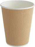 Ripple Paper Cups 12 oz 200 Pack for Coffee & Tea Made in USA | Bulk 200 Count for Home, Office, Restaurants & Coffee Shops | Recyclable, Insulated, & Disposable 12 Ounce To-Go Cups for Hot Beverages
