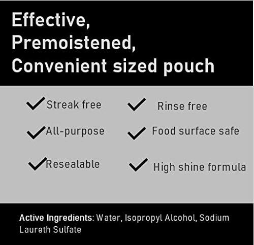 Table Top And Counter Cleaning Wipes Pack of 12 Pouches Containing 80 Count 10.5" x 7.75" Pre-Moistened Wipes With High Shine Formula Perfect For Use at Home or Restaurants Clinics, Office