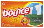 Bounce Fabric Softener Sheets, Outdoor Fresh, 15/Box, 15 Box/Carton