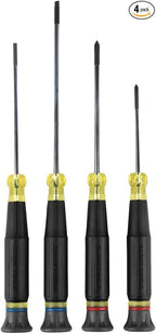 Klein Tools 85615 Mini Precision Screwdriver Set, 4-Piece Phillips and Slotted Set, Ideal for Electronics, Small Appliances, Terminal Blocks