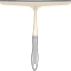 HARFINGTON Shower Squeegee 9.6 Inch Length Water Blade Cleaner Tool Household Mirror Squeegee with Hole for Windshield Window Cleaning Glass Door, Beige