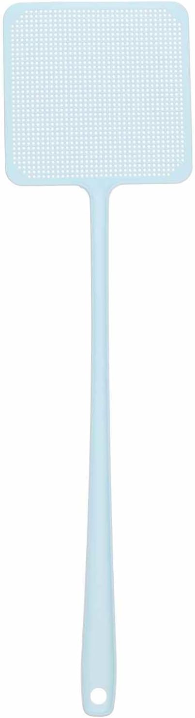 HARFINGTON 4pcs Fly Swatter 4.5"x4.5" Plastic Manual Heavy Duty Long Handle Fly Swatter for Home Indoor Outdoor, Blue